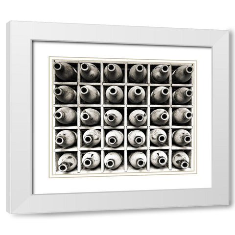 Bottles White Modern Wood Framed Art Print with Double Matting by Marcel, Christian