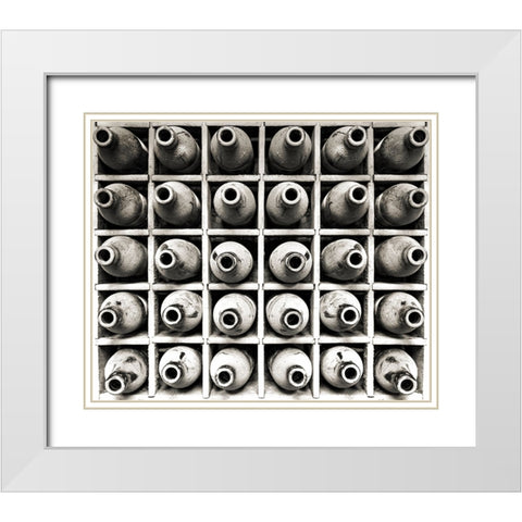 Bottles White Modern Wood Framed Art Print with Double Matting by Marcel, Christian