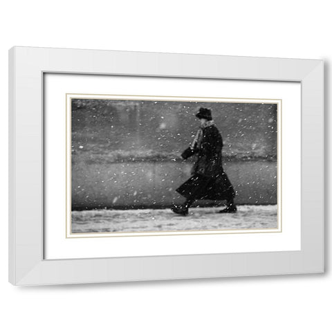 Winter Passengers White Modern Wood Framed Art Print with Double Matting by Gabor, Nicoleta