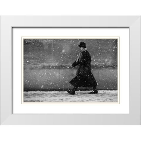 Winter Passengers White Modern Wood Framed Art Print with Double Matting by Gabor, Nicoleta