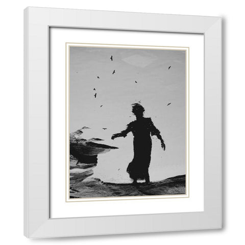 Beauty In Water White Modern Wood Framed Art Print with Double Matting by Lammakmak