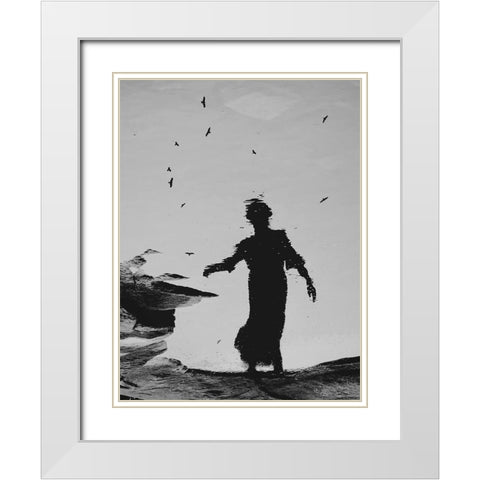 Beauty In Water White Modern Wood Framed Art Print with Double Matting by Lammakmak
