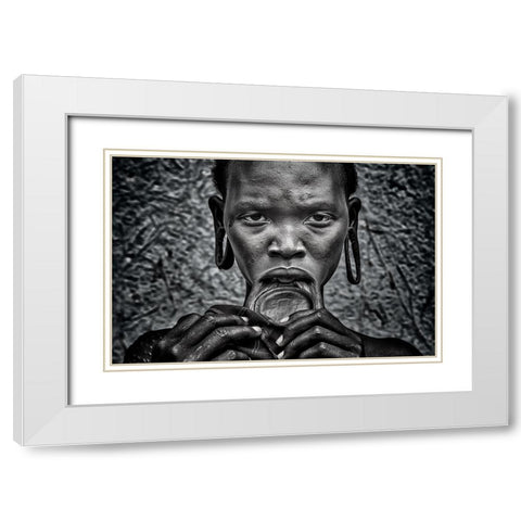 Surmi Woman. White Modern Wood Framed Art Print with Double Matting by Inazio Kuesta, Joxe