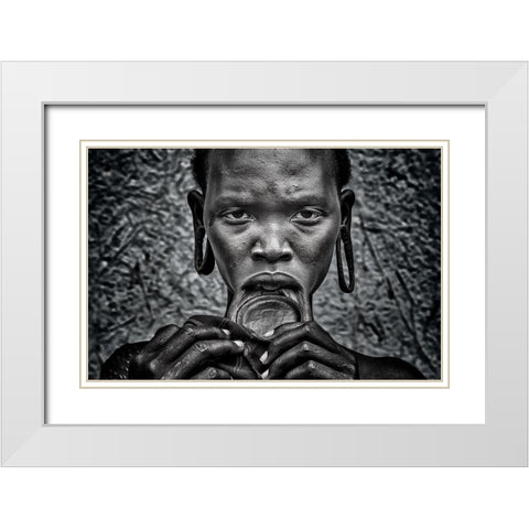 Surmi Woman. White Modern Wood Framed Art Print with Double Matting by Inazio Kuesta, Joxe