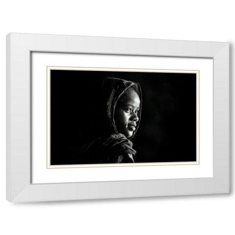 Sunset Portrait White Modern Wood Framed Art Print with Double Matting by Melesan, Serge