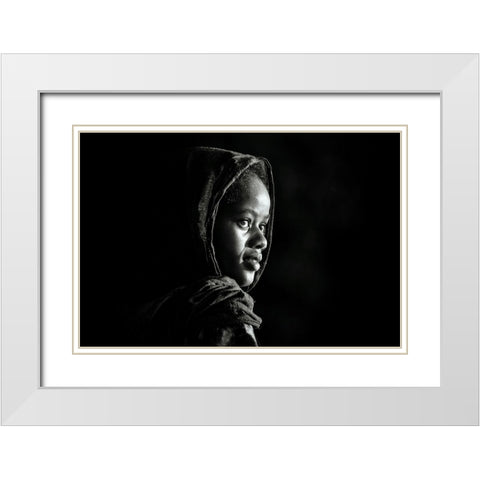 Sunset Portrait White Modern Wood Framed Art Print with Double Matting by Melesan, Serge