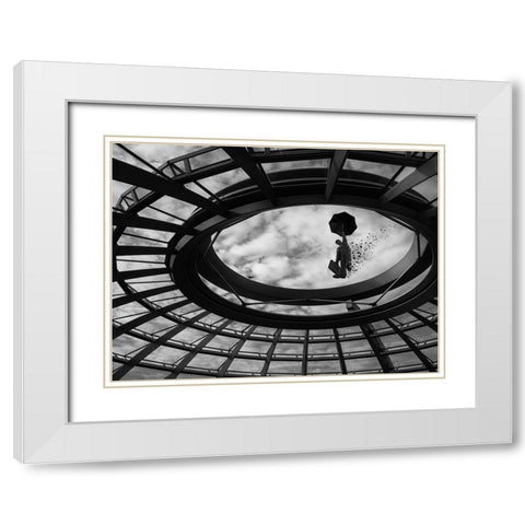 Arrival White Modern Wood Framed Art Print with Double Matting by Pan, Yi
