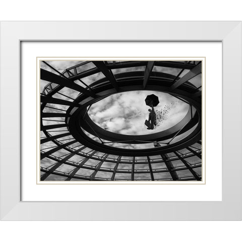 Arrival White Modern Wood Framed Art Print with Double Matting by Pan, Yi