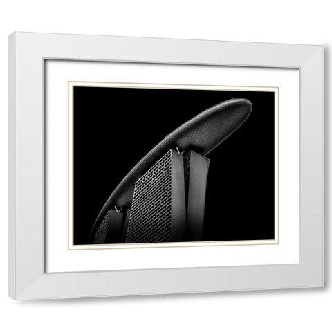 The Boat White Modern Wood Framed Art Print with Double Matting by Ng, Joseph