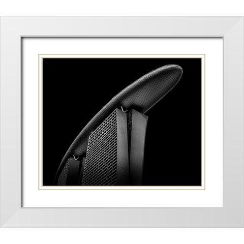 The Boat White Modern Wood Framed Art Print with Double Matting by Ng, Joseph