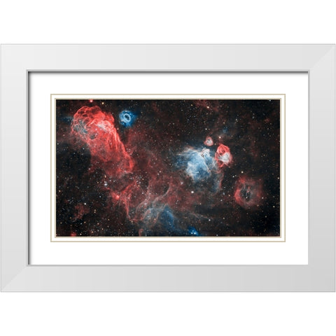 Dragon head Nebula White Modern Wood Framed Art Print with Double Matting by Chander, Vikas