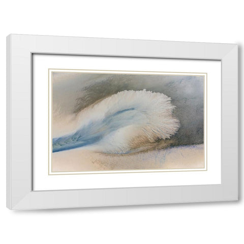 Cape Sands White Modern Wood Framed Art Print with Double Matting by Esposito, Ed