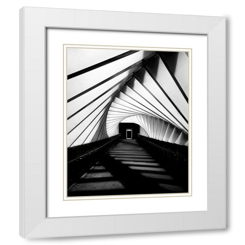Twisted Shadows White Modern Wood Framed Art Print with Double Matting by Jamal, Khalid