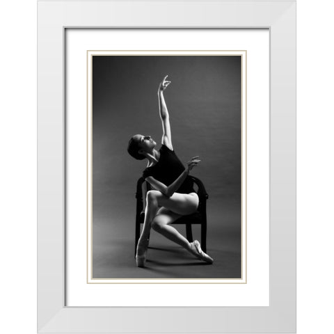 Untitled White Modern Wood Framed Art Print with Double Matting by Fridman, Eleonora