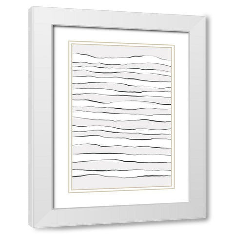 Line On Line White Modern Wood Framed Art Print with Double Matting by Uplusmestudio