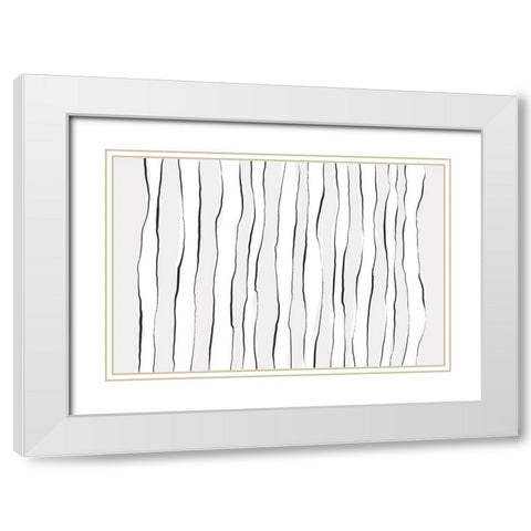 Line On Line White Modern Wood Framed Art Print with Double Matting by Uplusmestudio