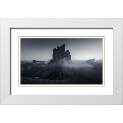 Electricity White Modern Wood Framed Art Print with Double Matting by De Franzoni, Thomas