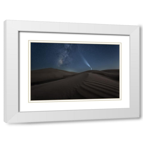 Light Up The Sky White Modern Wood Framed Art Print with Double Matting by Sulaiman Alshehhi, Ahmed