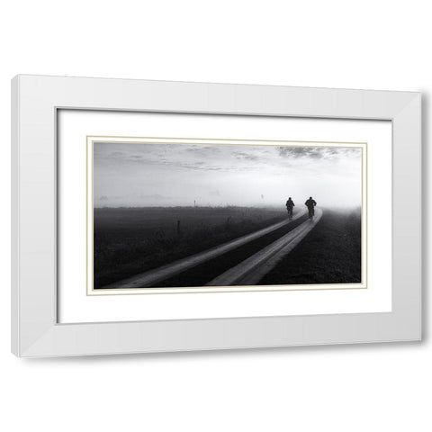 Disappearing White Modern Wood Framed Art Print with Double Matting by Klesse, Andreas