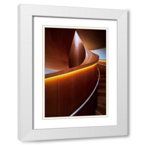 Stairs 6 White Modern Wood Framed Art Print with Double Matting by Zhou, Steven