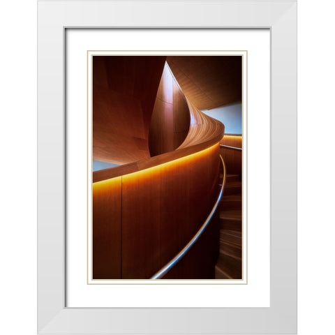 Stairs 6 White Modern Wood Framed Art Print with Double Matting by Zhou, Steven