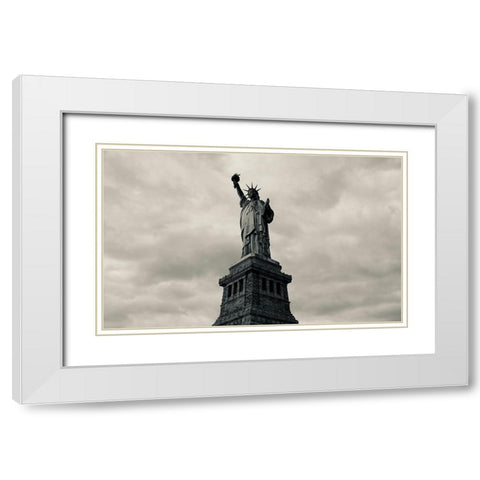 GOD BLESS AMERICA White Modern Wood Framed Art Print with Double Matting by Liu, Xiaoyang