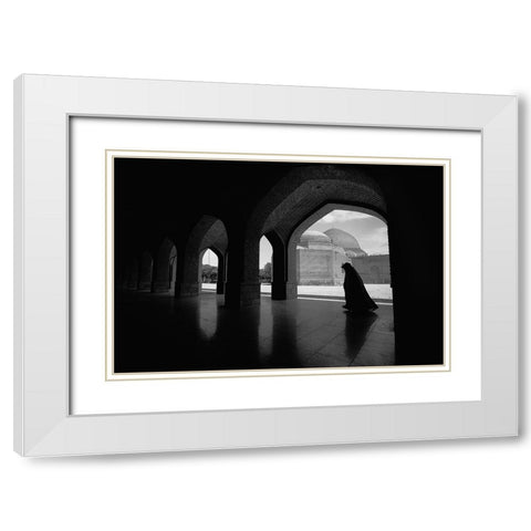 Cuma Mosque White Modern Wood Framed Art Print with Double Matting by Topalismailoglu, Nevra