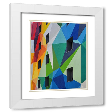 ORIGAMI White Modern Wood Framed Art Print with Double Matting by Cedron, Mabel