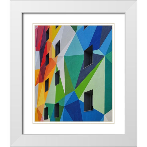 ORIGAMI White Modern Wood Framed Art Print with Double Matting by Cedron, Mabel