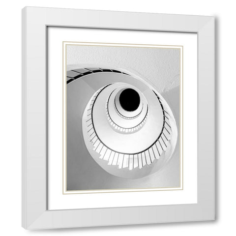 Snail White Modern Wood Framed Art Print with Double Matting by Hara, Tomoshi