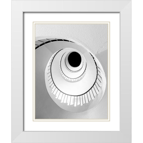 Snail White Modern Wood Framed Art Print with Double Matting by Hara, Tomoshi