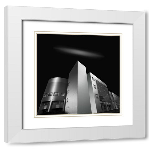 Engineering Building White Modern Wood Framed Art Print with Double Matting by Chen, Chuan