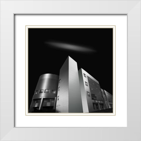 Engineering Building White Modern Wood Framed Art Print with Double Matting by Chen, Chuan