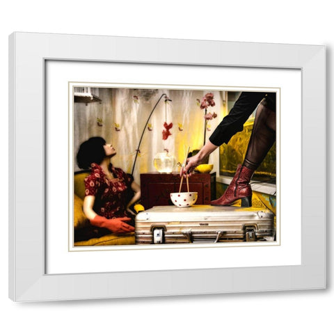 Sushi-Factory White Modern Wood Framed Art Print with Double Matting by Ambra