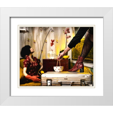 Sushi-Factory White Modern Wood Framed Art Print with Double Matting by Ambra