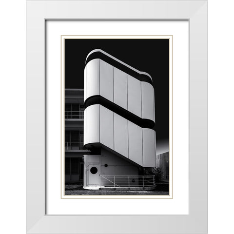 The Staircase White Modern Wood Framed Art Print with Double Matting by Weber, Roland