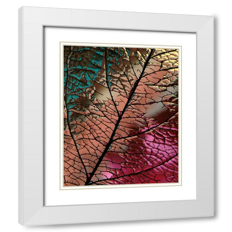 Glass Leaf White Modern Wood Framed Art Print with Double Matting by Lesica, Ivan