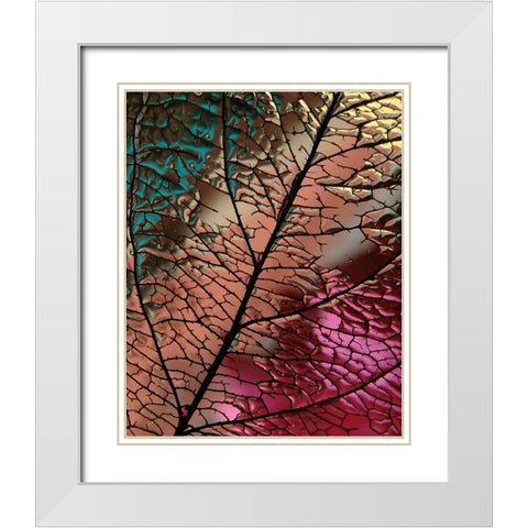 Glass Leaf White Modern Wood Framed Art Print with Double Matting by Lesica, Ivan