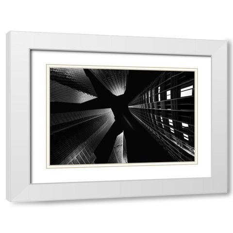 Salesforce Park White Modern Wood Framed Art Print with Double Matting by Zeng, Jiahong