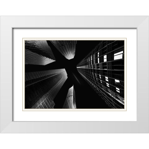Salesforce Park White Modern Wood Framed Art Print with Double Matting by Zeng, Jiahong