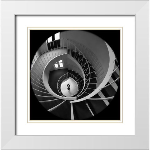 Ask Alice White Modern Wood Framed Art Print with Double Matting by Strelok