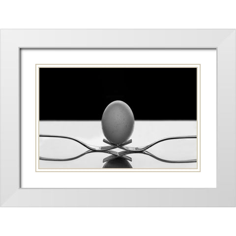 The egg White Modern Wood Framed Art Print with Double Matting by Toniolo, Giorgio
