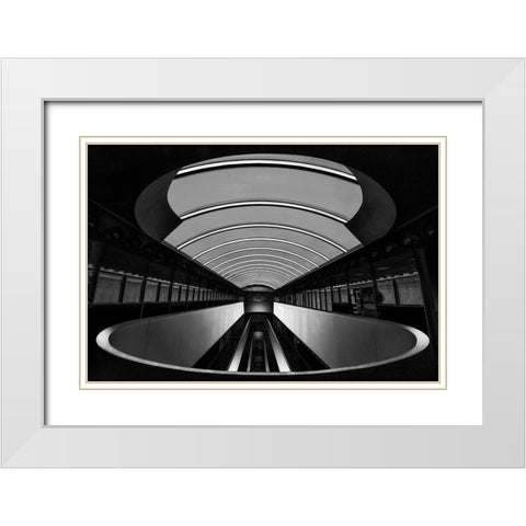 Marin Center White Modern Wood Framed Art Print with Double Matting by Zeng, Jiahong