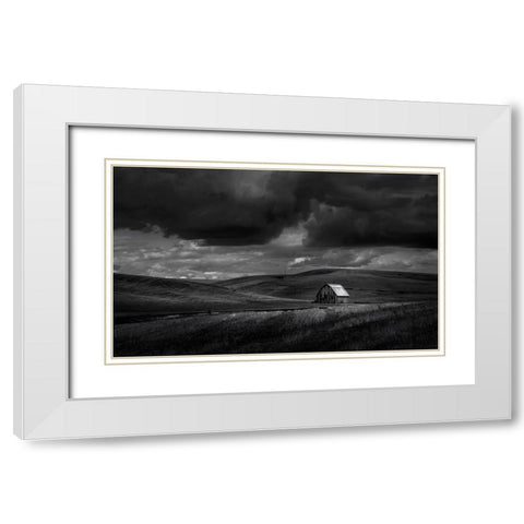 Rusty Hut White Modern Wood Framed Art Print with Double Matting by Huang, Lily