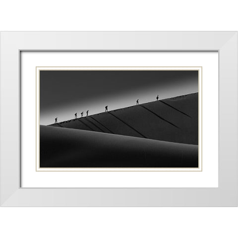 Climbing Up White Modern Wood Framed Art Print with Double Matting by Yang, Gemma