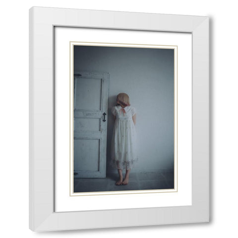 The Door White Modern Wood Framed Art Print with Double Matting by H112O1