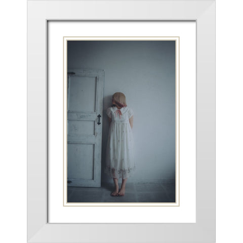 The Door White Modern Wood Framed Art Print with Double Matting by H112O1