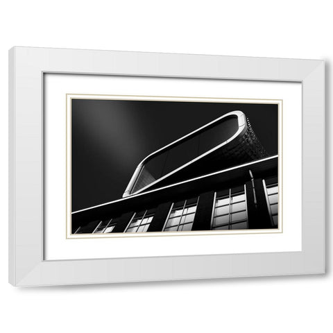 Roof Decoration White Modern Wood Framed Art Print with Double Matting by Van Son, Greetje