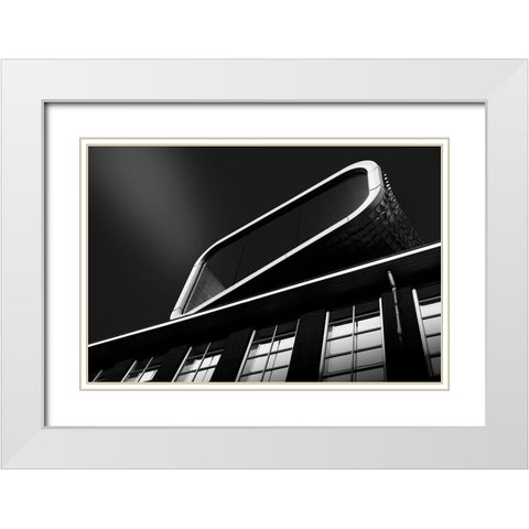 Roof Decoration White Modern Wood Framed Art Print with Double Matting by Van Son, Greetje