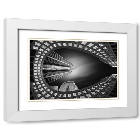 Horseshoe White Modern Wood Framed Art Print with Double Matting by Figueras, Antoni